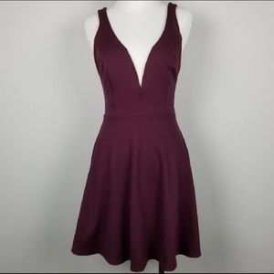 Plunge skater dress